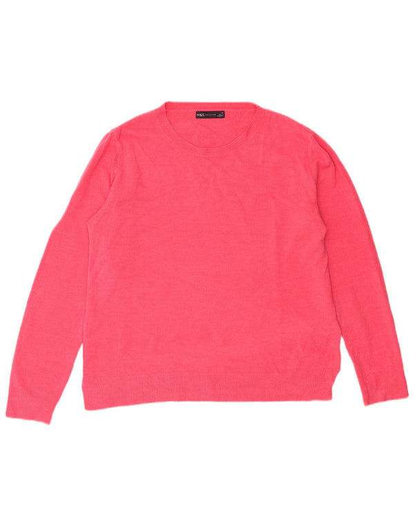 Marks & Spencer Damen-Pullover mit U-Boot-Ausschnitt, Gr. 40, Größe L, Rosa, Acryl