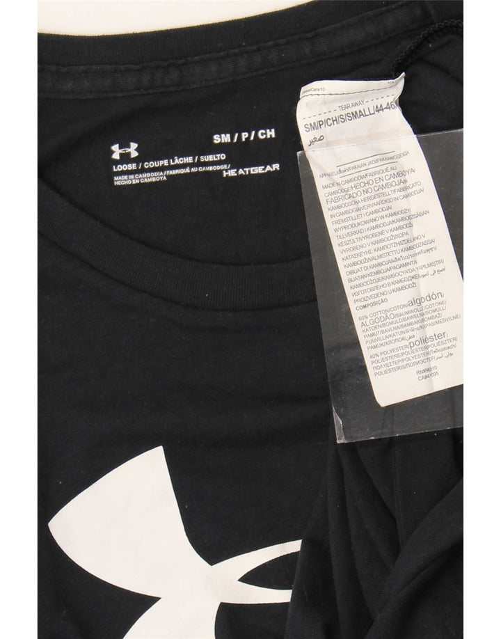Under Armour Herren Heat Gear Graphic T-Shirt Top Small Schwarz Baumwolle