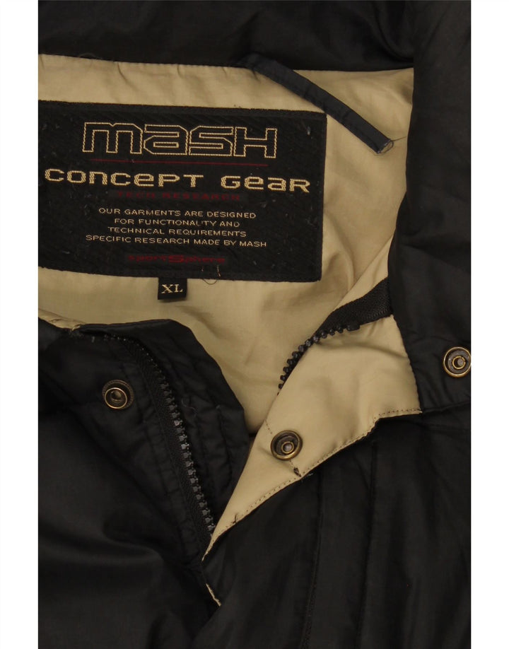 Mash wattierte Herrenjacke mit Kapuze, UK 42, XL, Schwarz