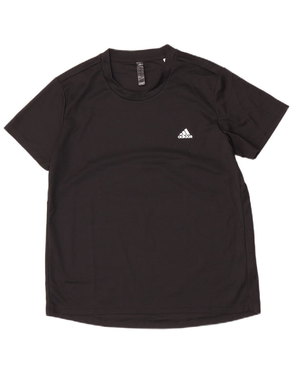 Adidas Damen Aeroready T-Shirt Top UK 16/18 Large Schwarz Polyester