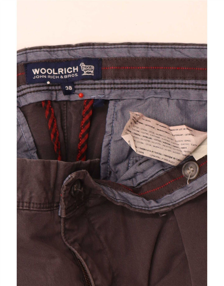Woolrich Gerade Chinohose für Herren, W38, L32, graue Baumwolle