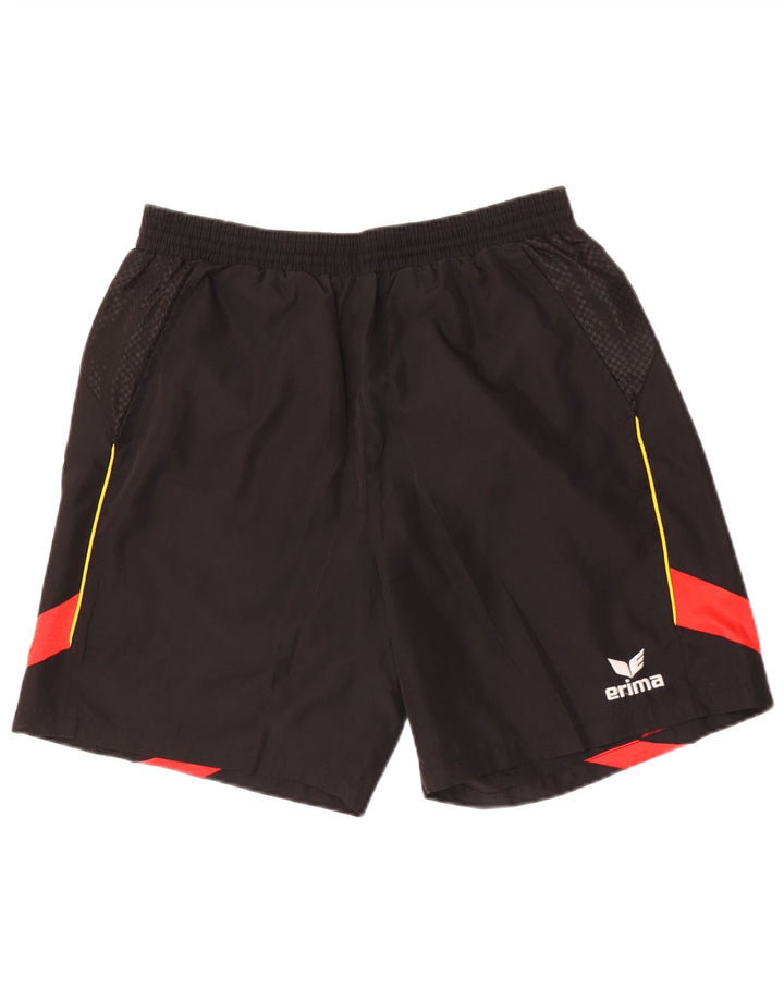 Erima Herren-Sportshorts, groß, schwarzes Farbblock-Polyester