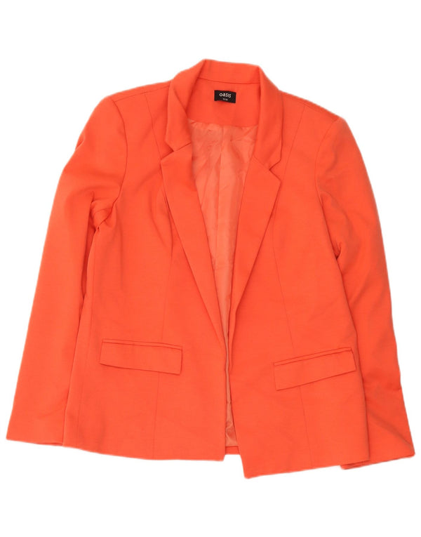 Oasis Womens Open Blazer Jacke UK 12 Mittelorange Polyester