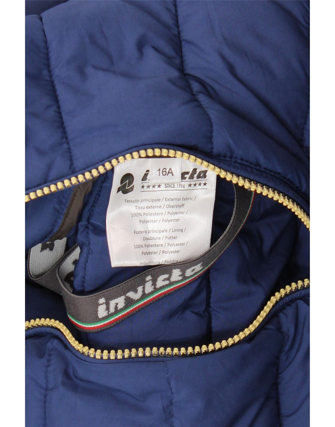 Invicta Wattierte Jacke mit Kapuze für Mädchen, 15–16 Jahre, marineblaues Polyester