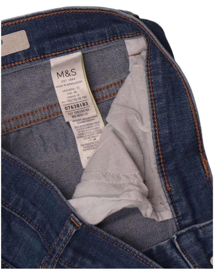 Marks & Spencer Damen-Cropped-Jeans UK 12 Medium W32 L21 Blaue Baumwolle
