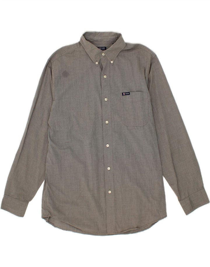 CHAPS Mens Shirt Large Grey Cotton Vintage Chaps and Second-Hand Chaps from Messina Hembry 