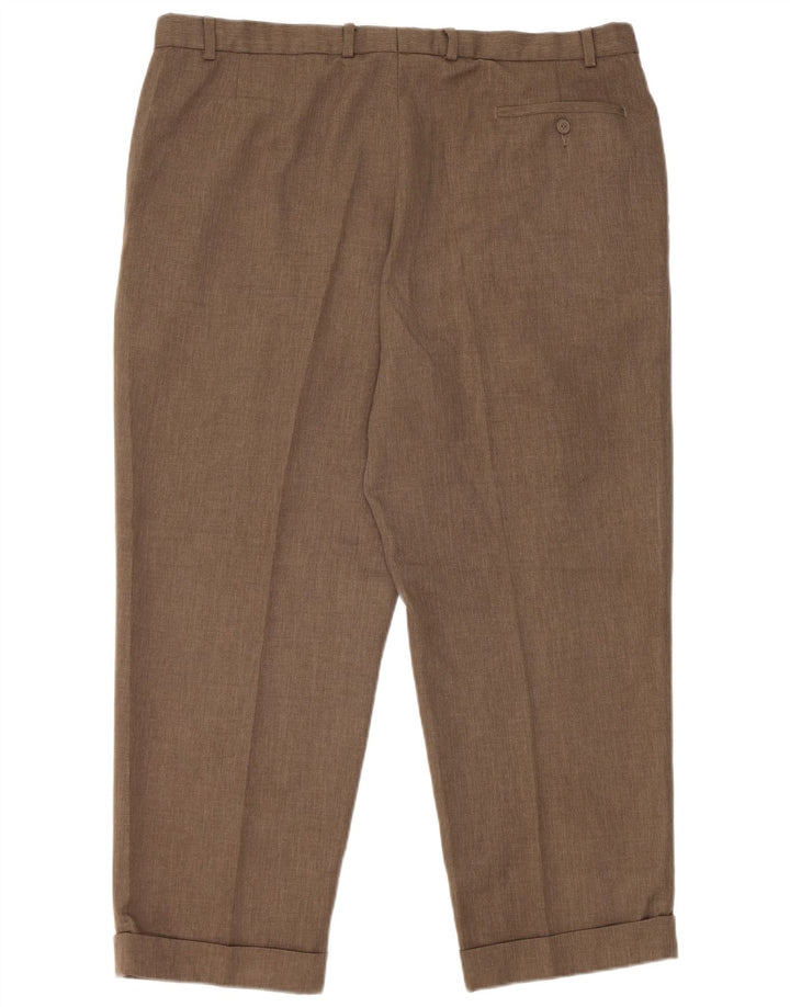 Marks & Spencer Herren-Anzughose mit konisch zulaufendem Bein, Breite 40, Länge 29, Braun, Polyester