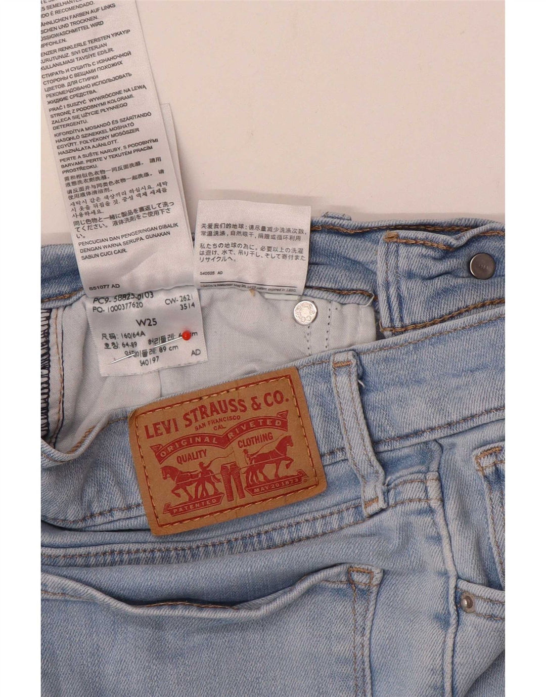 Levi's Damen Straight Jeans W25 L26 Blaue Baumwolle