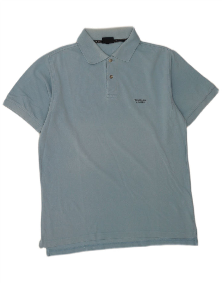 Trussardi Jeans Herren Poloshirt Mittelblau