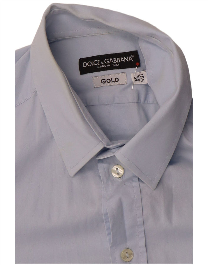 Dolce & Gabbana Herrenhemd Größe 15 1/2 39 Mittelblau