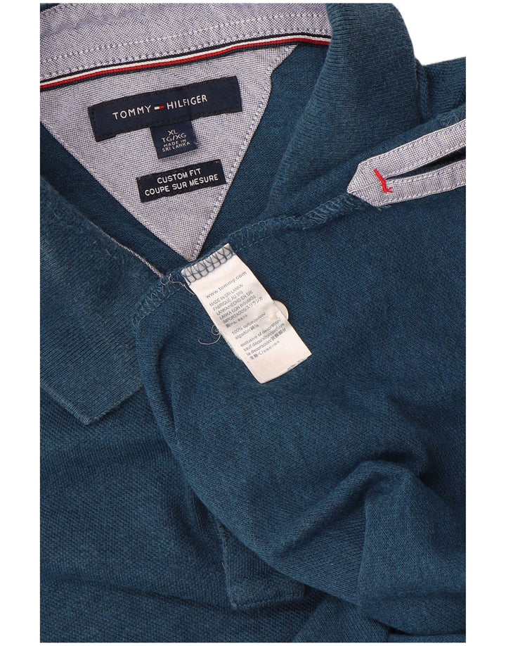 TOMMY HILFIGER Herren Custom Fit Poloshirt XL Blau Baumwolle