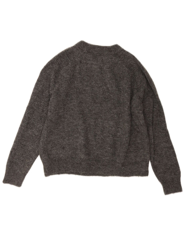 Zara Damen-Pullover mit U-Boot-Ausschnitt, übergroß, Gr. 10, Größe S, grau, Nylon
