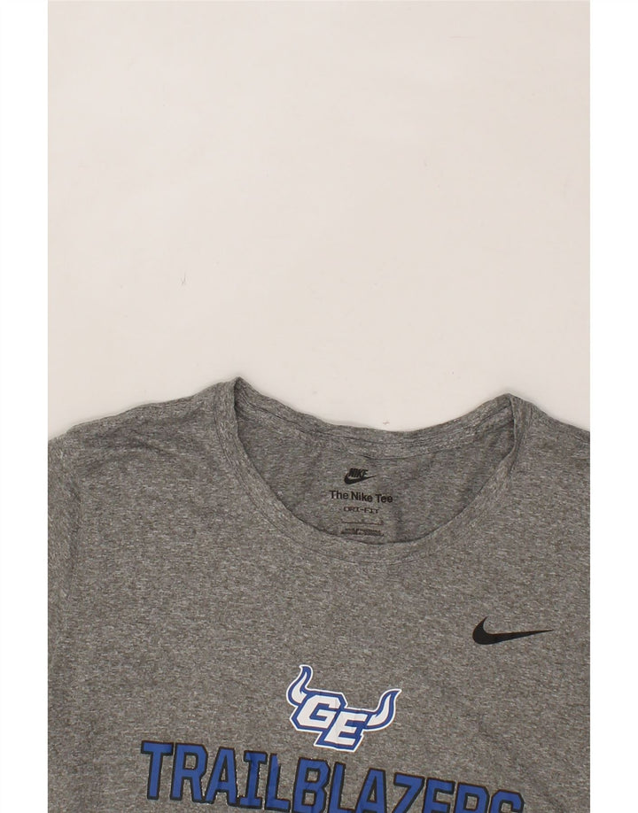 NIKE Womens Dri Fit Graphic T-Shirt Top UK 14 Large Grey Polyester Vintage Nike and Second-Hand Nike from Messina Hembry 