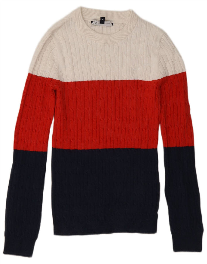 Crew Clothing Damen-Pullover mit Rundhalsausschnitt, Gr. 8, Größe S, Mehrfarbig