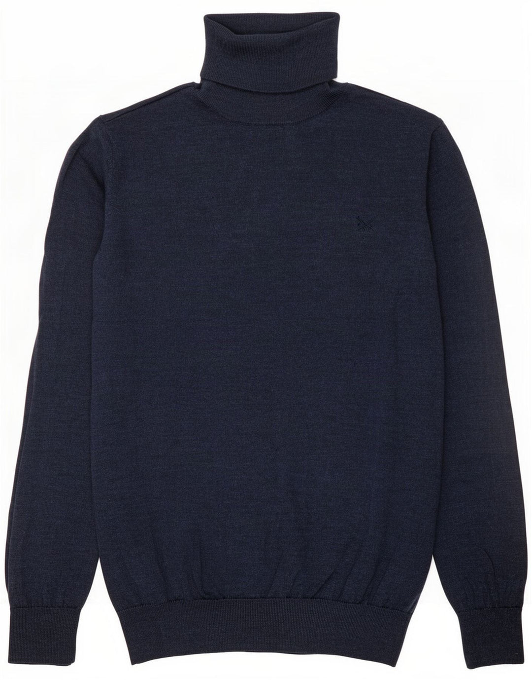 Crew Clothing Herren-Rollkragenpullover aus Merinowolle in mittlerem Marineblau