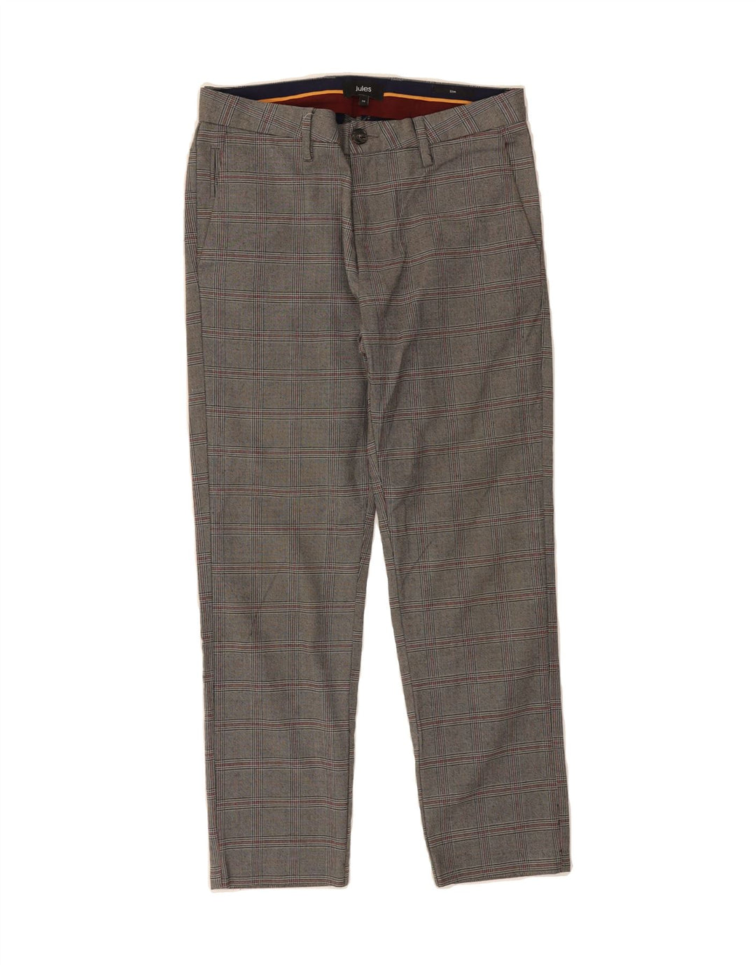 JULES Womens Slim Cropped Trousers EU 36 Small W28 L25 Grey Check Vintage Jules and Second-Hand Jules from Messina Hembry 