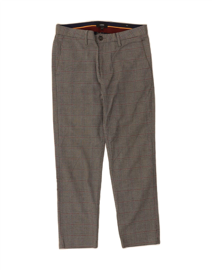 JULES Womens Slim Cropped Trousers EU 36 Small W28 L25 Grey Check Vintage Jules and Second-Hand Jules from Messina Hembry 