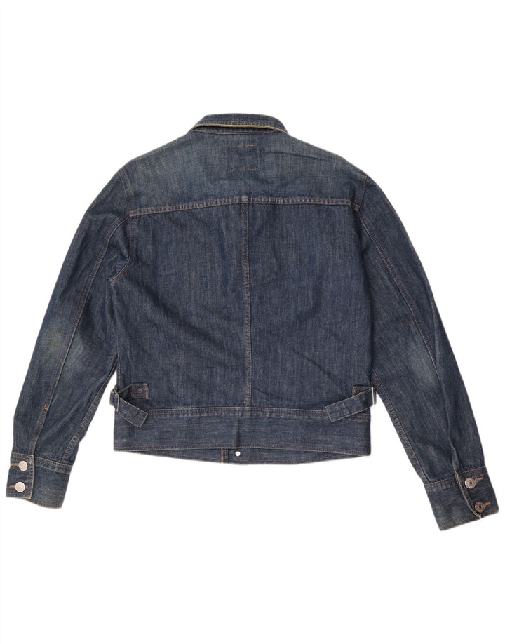 Sisley Herren Jeansjacke UK 38 Mittelblaue Baumwolle
