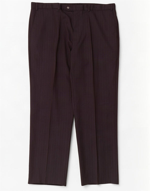 Marks & Spencer Herren-Anzughose, gerade, W42, L33, Marineblau, Nadelstreifen