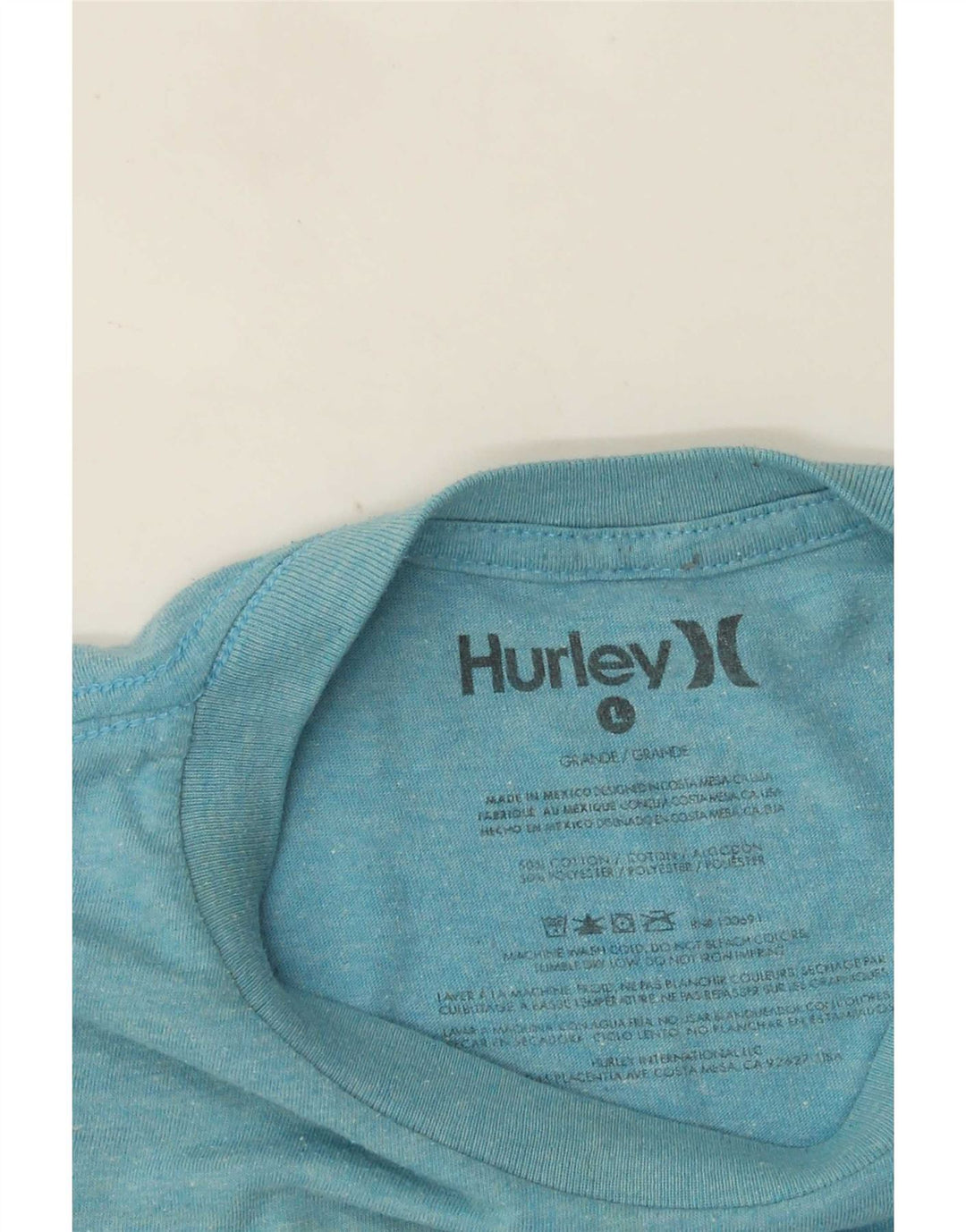 Hurley Herren-T-Shirt mit Grafik, Größe L, aus blauer Baumwolle