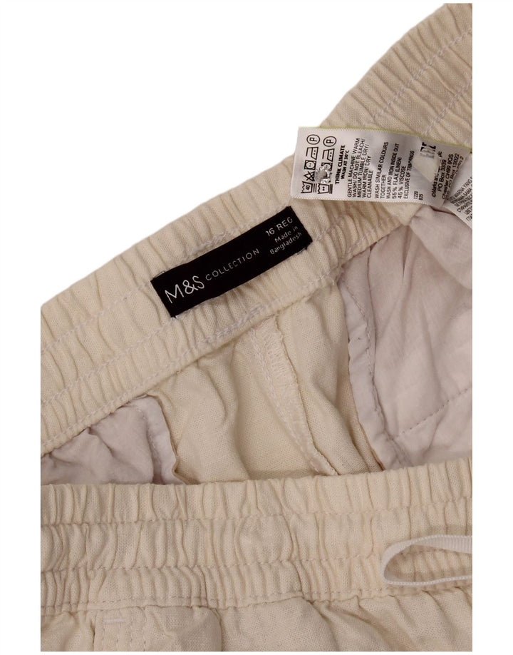 Marks & Spencer Damen-Trainingshose, UK-Größe 46, Größe L, weißes Leinen