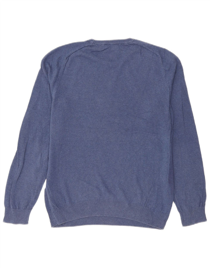 Penguin Herren-Pullover mit Rundhalsausschnitt, mittelblaue Baumwolle