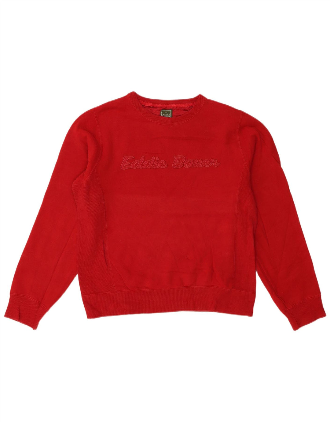 Eddie Bauer Damen Grafik-Sweatshirt-Pullover UK 14 Mittelrote Baumwolle