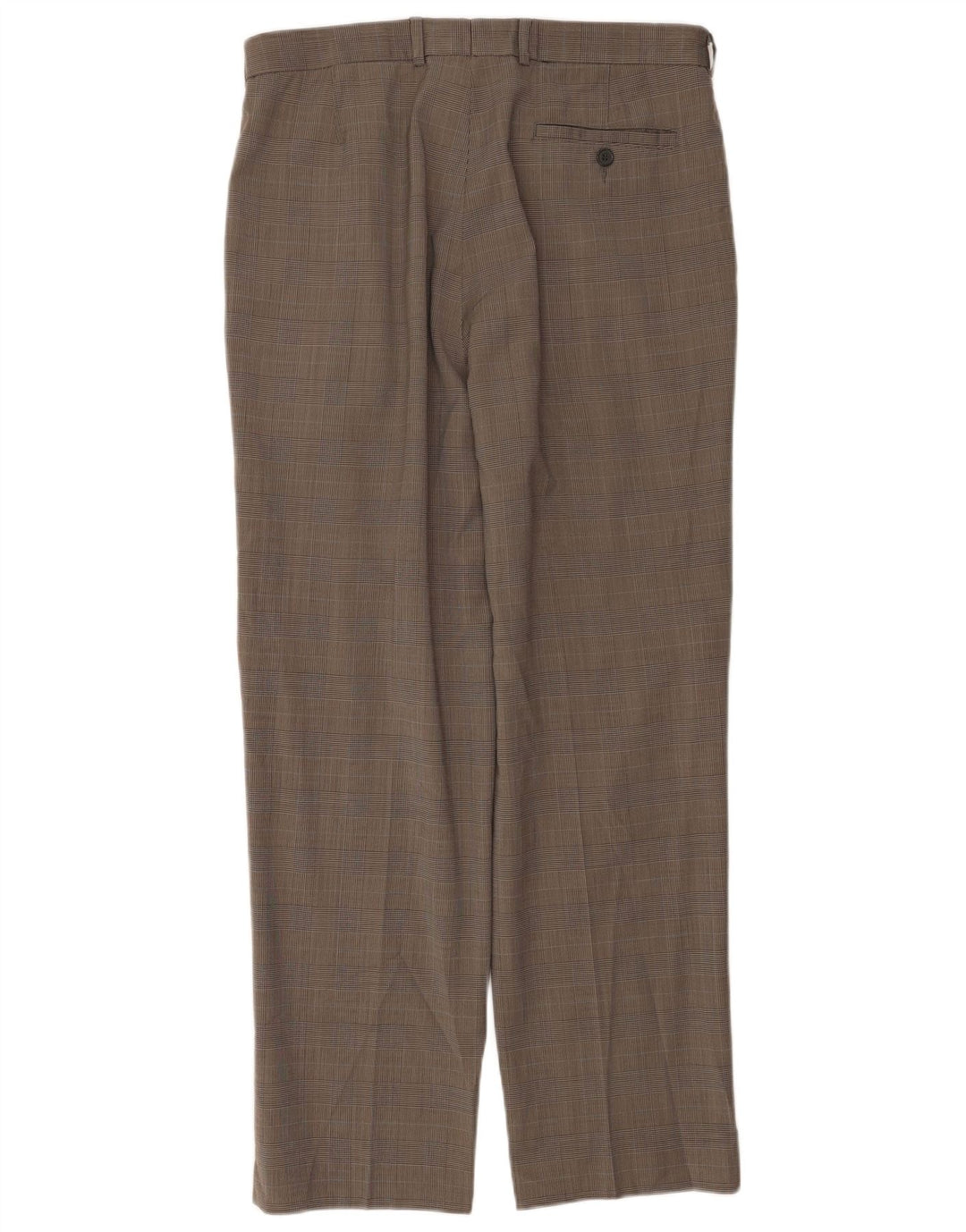 Marks & Spencer Herren-Anzughose mit Pegged-Anzug, W34, L30, beige Hahnentrittmuster
