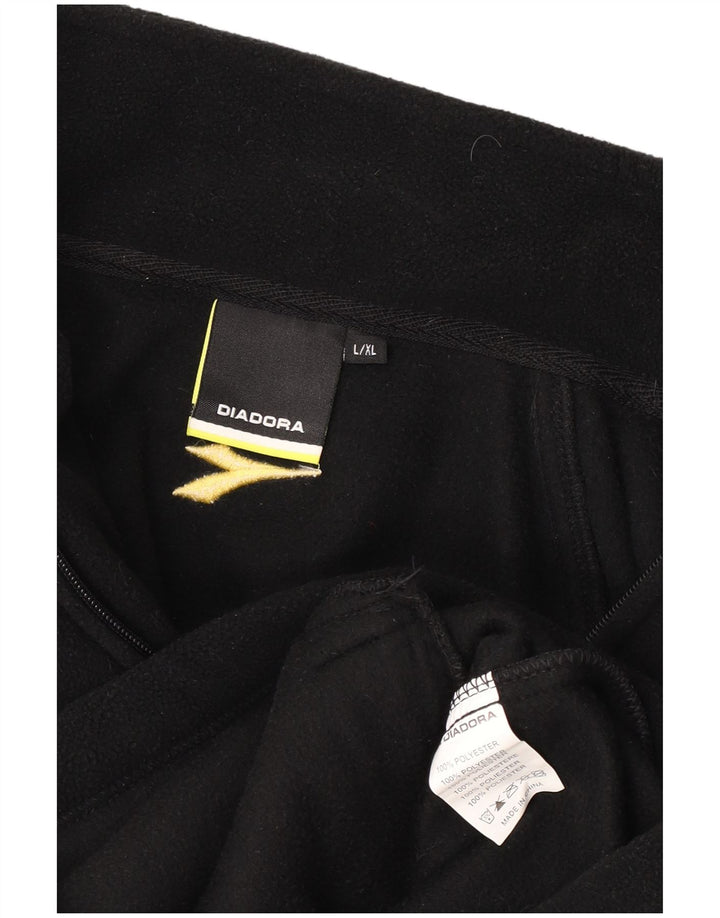 Diadora Herren Fleecejacke UK 40 Large Schwarz Colourblock Polyester