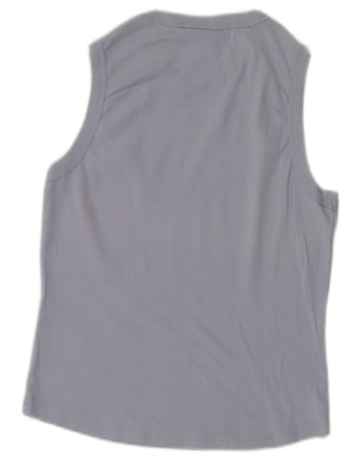 Reebok Damen Weste Top UK 16 Large Blau Baumwolle