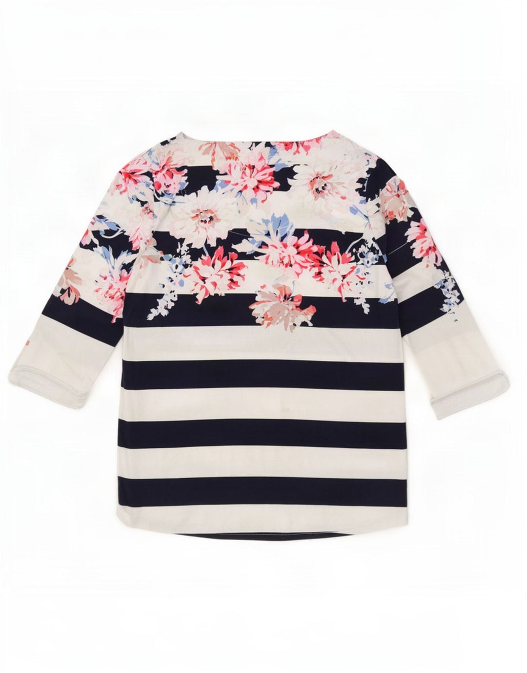 Joules Damen-Top, 3/4-Ärmel, UK 14, mittelweiß, geblümt, Baumwolle