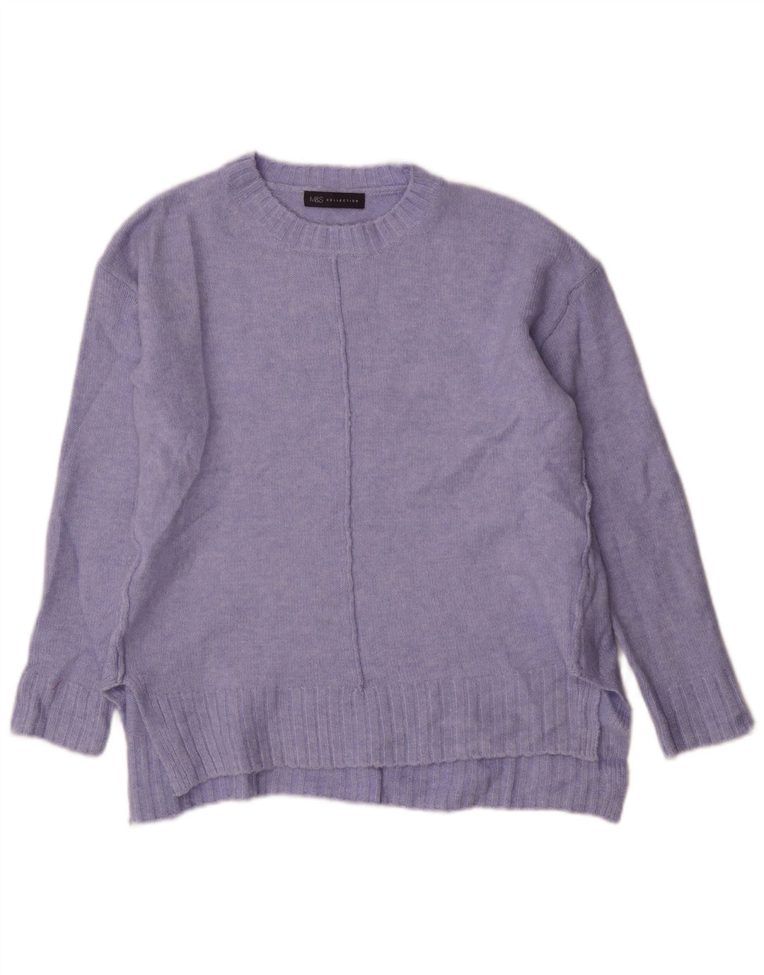 Marks & Spencer Damen-Pullover mit Rundhalsausschnitt, UK 14, Mittelblau, Acryl
