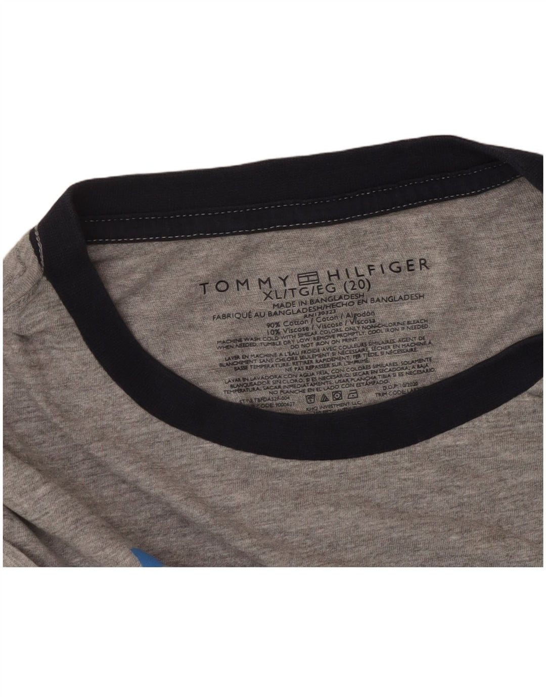 Tommy Hilfiger Grafik-T-Shirt für Jungen, 15–16 Jahre, XL, graue Baumwolle