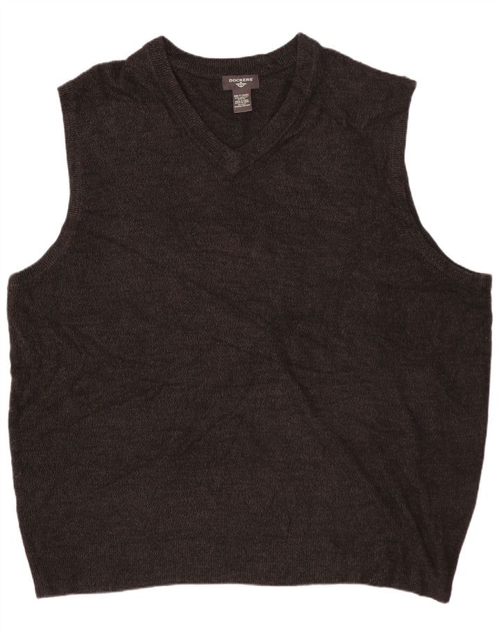 DOCKERS Herren Weste Tank Top 3XL Grau Acryl