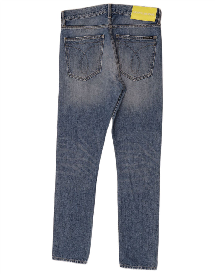 Calvin Klein Herren Distressed Slim Jeans W29 L30 Blaue Baumwolle