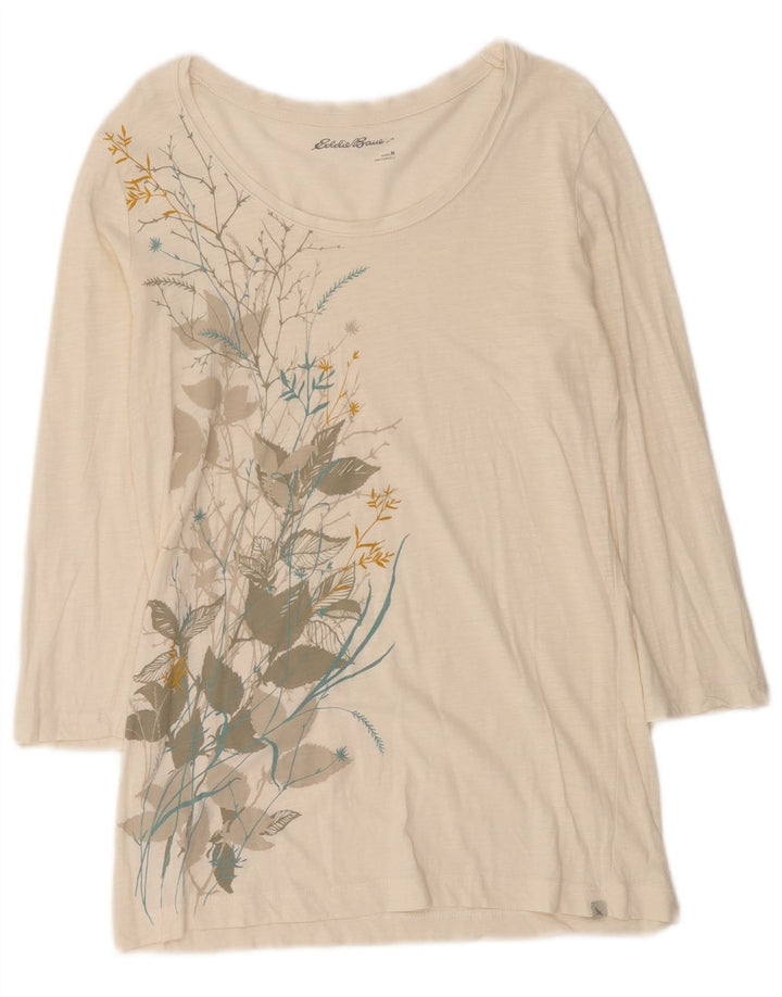 Eddie Bauer Damen Tunika-Oberteil UK 12 Medium Off White Floral