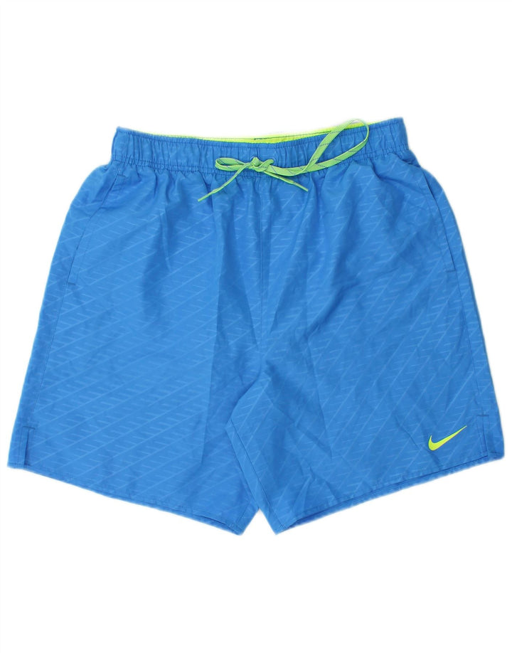 Nike Herren-Sportshorts aus mittelblauem, geometrischem Polyester