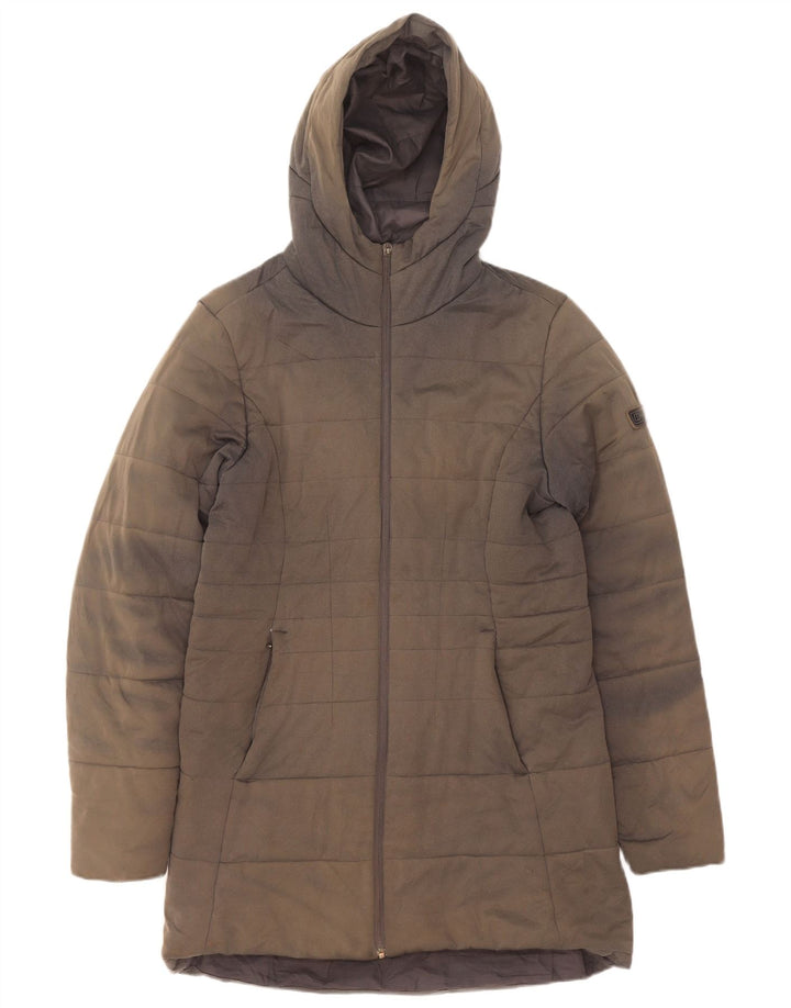 Berghaus Wattierter Damenmantel mit Kapuze, UK 14, Größe L, grau, Polyester