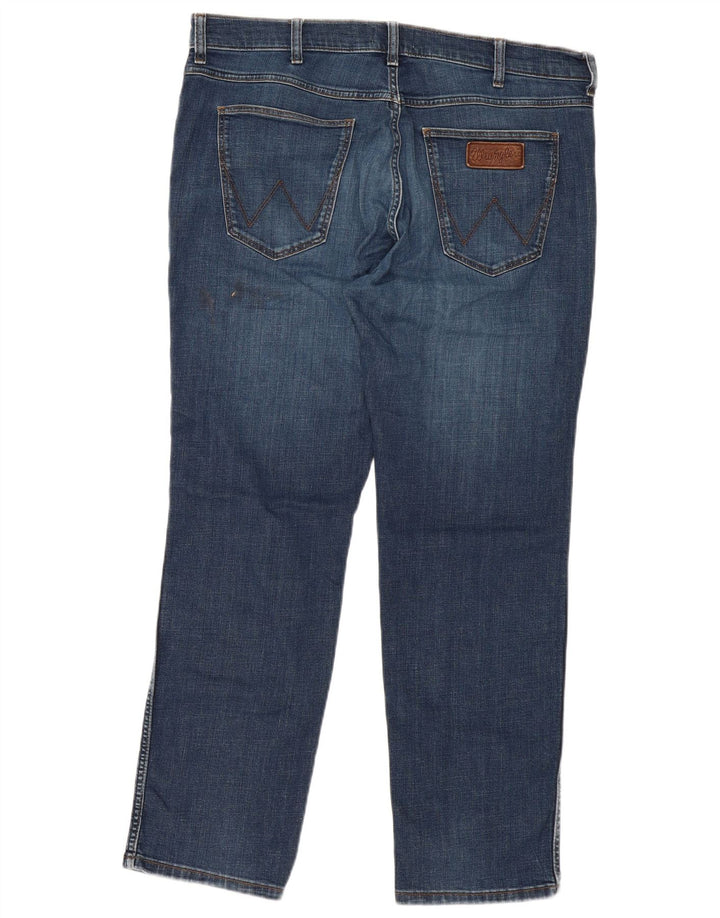 WRANGLER Herren Greensboro Straight Jeans W36 L30 Blaue Baumwolle
