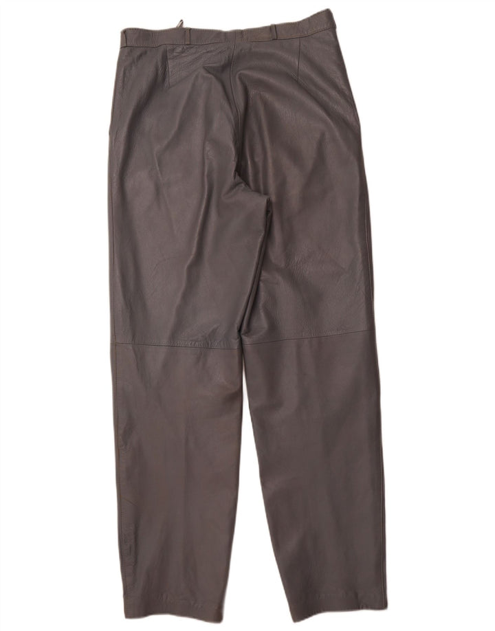 VINTAGE Damenhose mit hoher Taille, IT 46, groß, W30, L31, graues Leder
