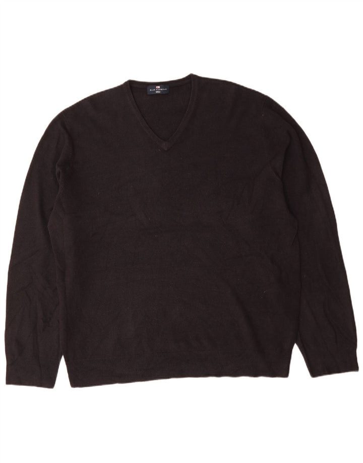 Marks & Spencer Herren Blue Harbor V-Ausschnitt Pullover Pullover 2XL Marineblau