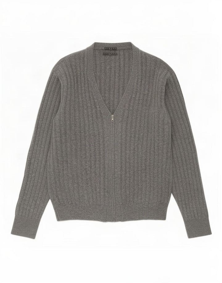 Sisley Herren-Cardigan-Pullover, große graue Wolle