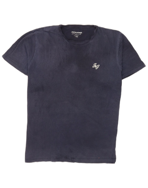 Jack & Jones Herren T-Shirt Top XL Marineblau Baumwolle