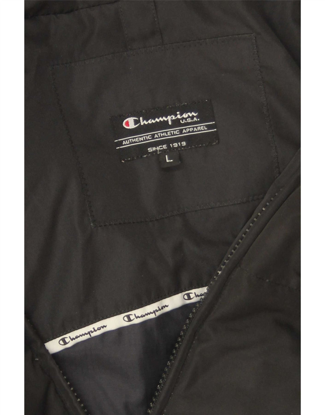 Champion Damen-Jacke mit Kapuze, gepolstert, Größe 46, Schwarz