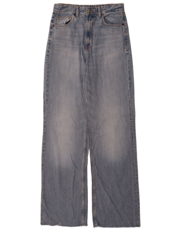 Zara Damen High Rise Straight Jeans EU 38 Small W28 L34 Blaue Baumwolle