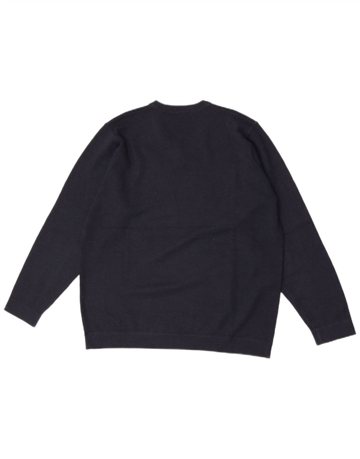 Marks & Spencer Herren-Pullover mit V-Ausschnitt, Mittelblau, Acryl
