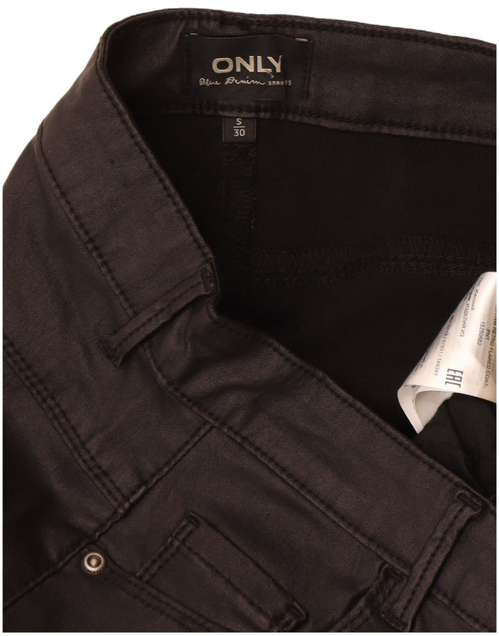 Only Damen-Flare-Freizeithose, Größe S, W26, L30, schwarze Viskose