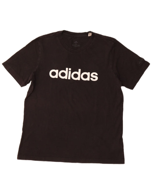 ADIDAS Herren Grafik T-Shirt Top Medium Schwarz Baumwolle