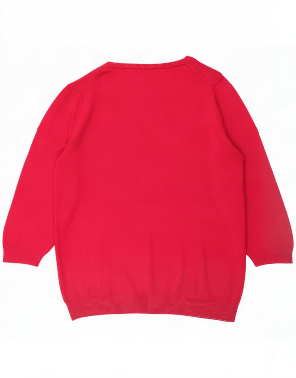 Marks & Spencer Damen-Pullover mit 3/4-Ärmeln und V-Ausschnitt, UK 16, groß, Pink