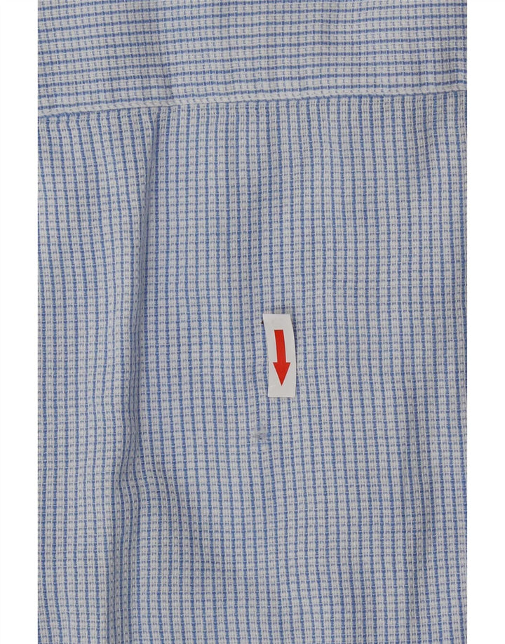 Sergio Tacchini Herrenhemd aus mittelblauer Gingham-Baumwolle